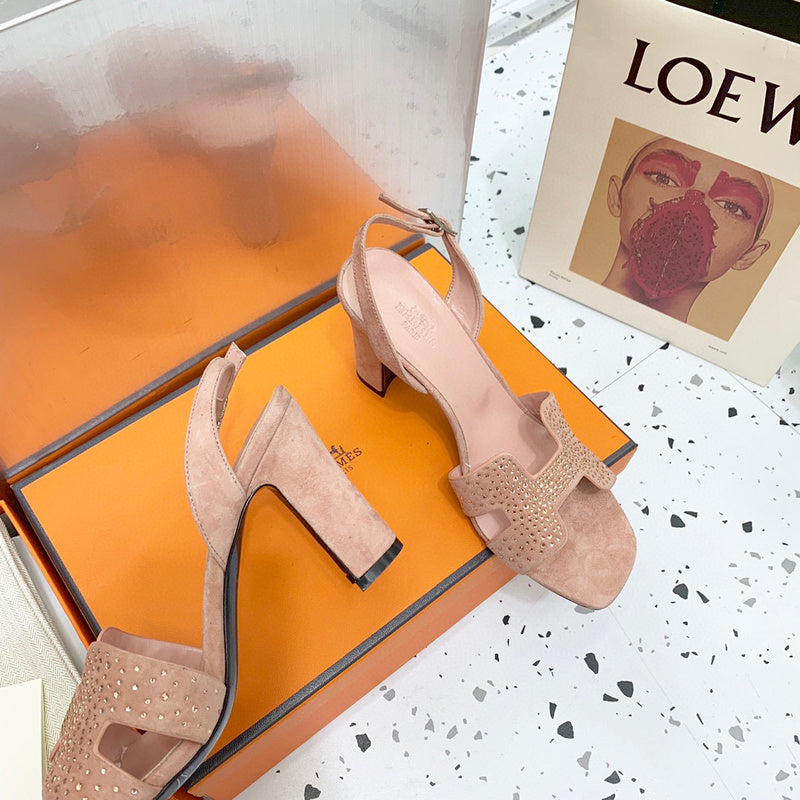 Hermès Tan Espadrille Wedge Sandals - Close-Up Texture View