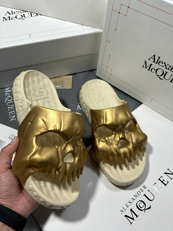 Alexander McQueen Black Loafer Flats - Angled View