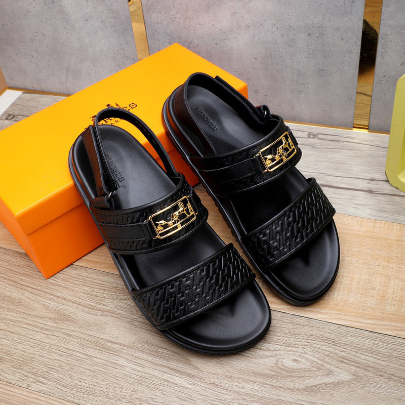 Hermès Red Loafer Flats - Front View