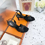 Hermès Burgundy Ankle Strap Sandals - Sole Detail View