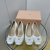 Close-up of Miu Miu shoes craftsmanship
