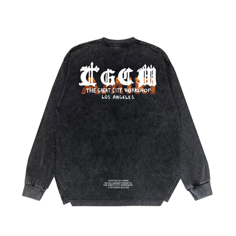 Close-up of Amiri hoodie craftsmanship