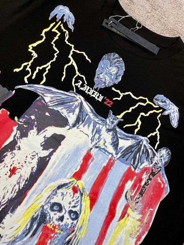 Close-up of Amiri t-shirt craftsmanship