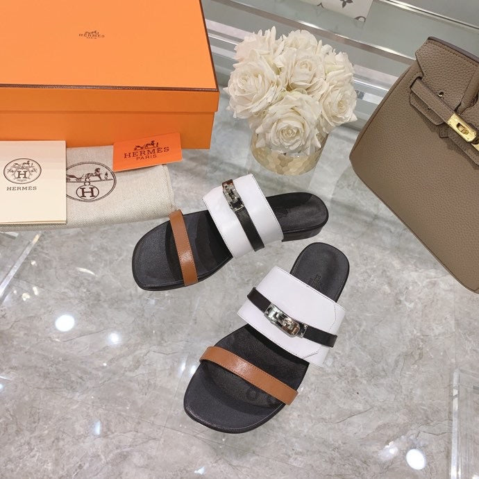 Hermes shoes Style 371 - front view, bold signature style