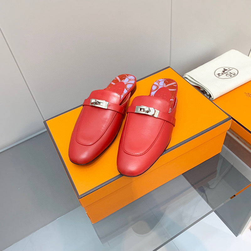 Hermès Chocolate Brown Crisscross Strap Sandals - Angled View