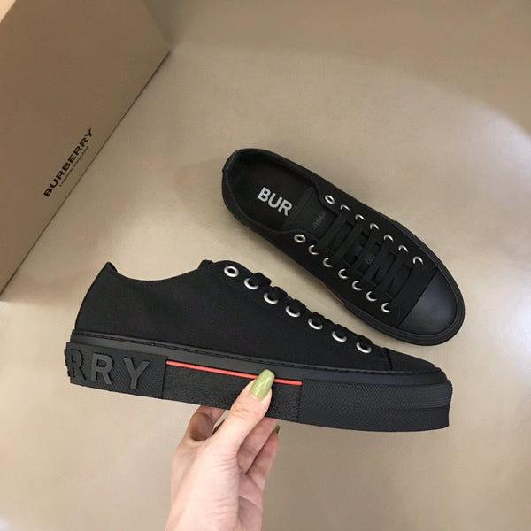 Burberry Grey High-Top Sneakers - Front View