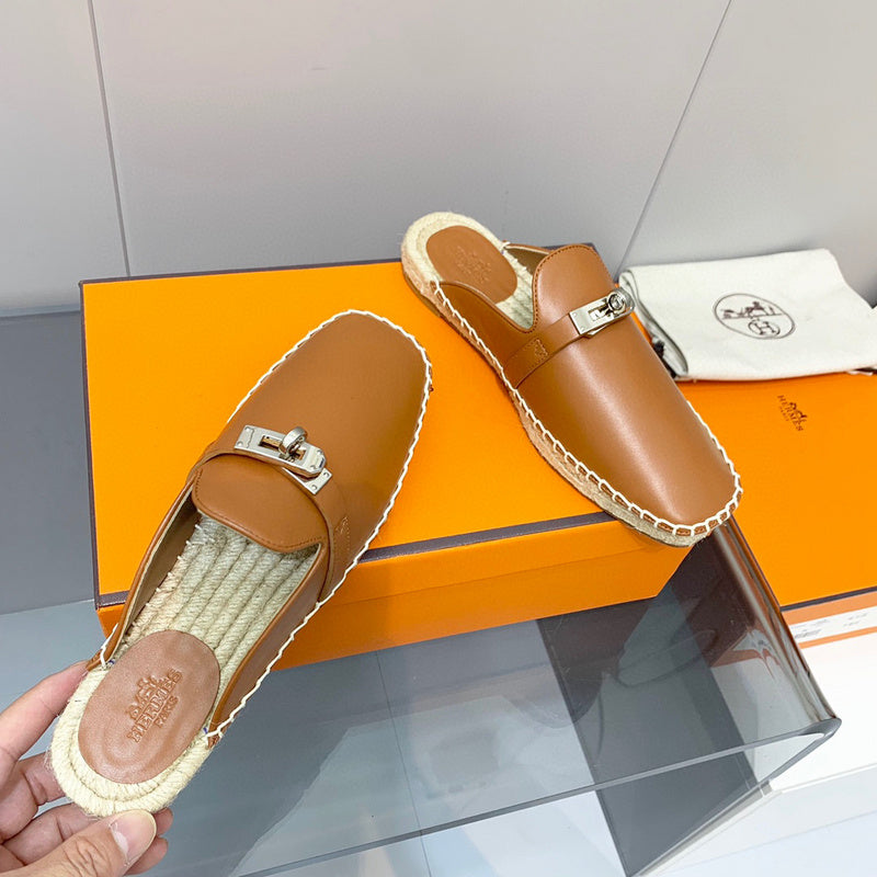 Hermès Black Block Heel Sandals - Lifestyle Styling Shot
