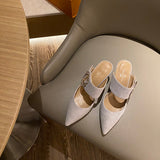 Louis Vuitton Burgundy Slingback Heels - Detail Shot of Craftsmanship