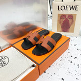 Hermès Tan Crisscross Strap Sandals - Detail Shot of Craftsmanship