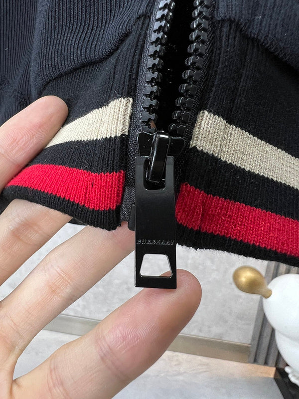 Close-up of Burberry designer clothing craftsmanship