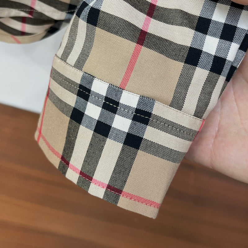 Close-up of Burberry designer clothing craftsmanship