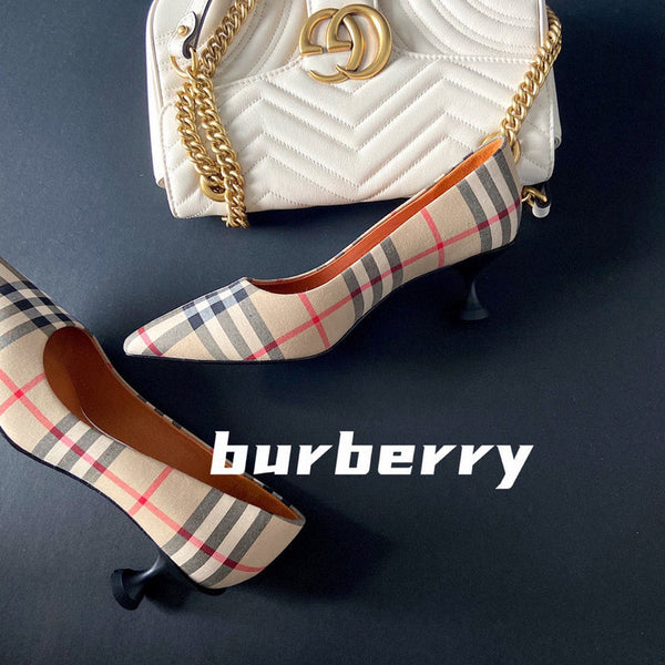 Burberry Nude Slip-On Sneakers - Angled View