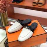 Hermès White Chunky Platform Sneakers - Front View