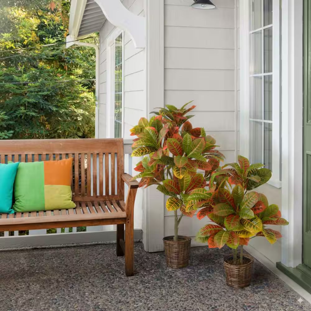 36 In. Artificial Topiary Croton Tree