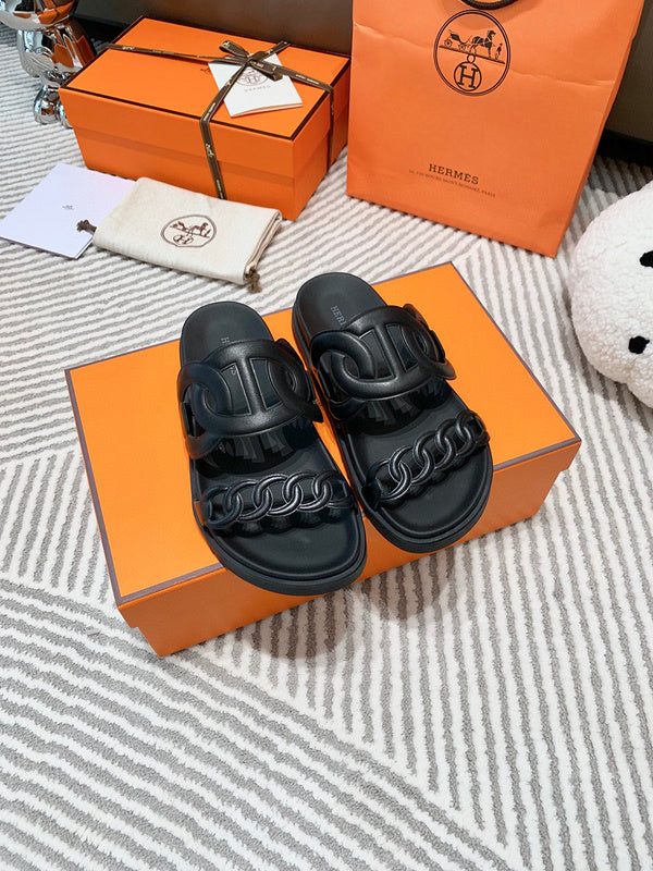 Hermès Chocolate Brown Espadrille Wedge Sandals - Side Profile View