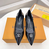 Louis Vuitton shoes Style 421 - close-up of classic monogram styling