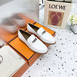Hermès Beige Espadrille Wedge Sandals - Front View