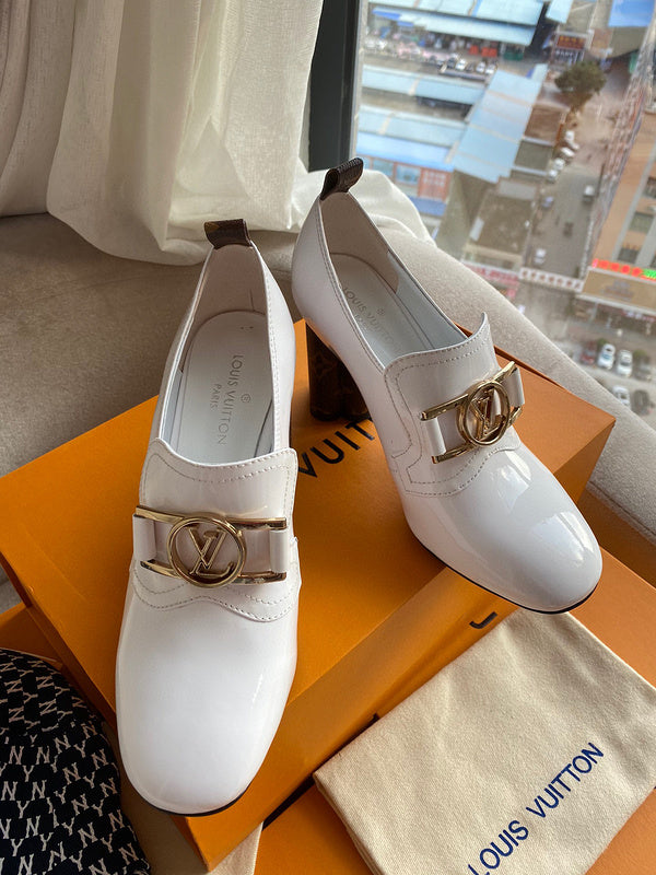Louis Vuitton luxury shoes detail shot