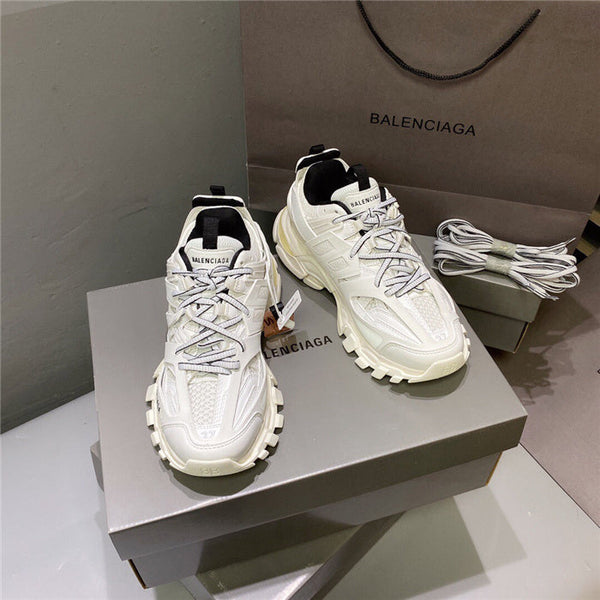 Balenciaga Tan Platform Heels - Angled View