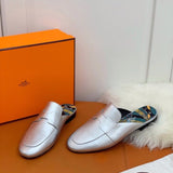 Hermès Black Loafer Flats - Sole Detail View
