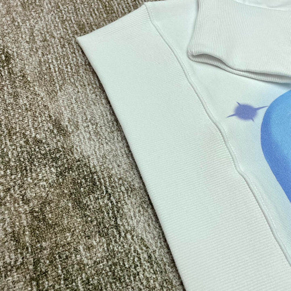 Close-up of Amiri hoodie craftsmanship