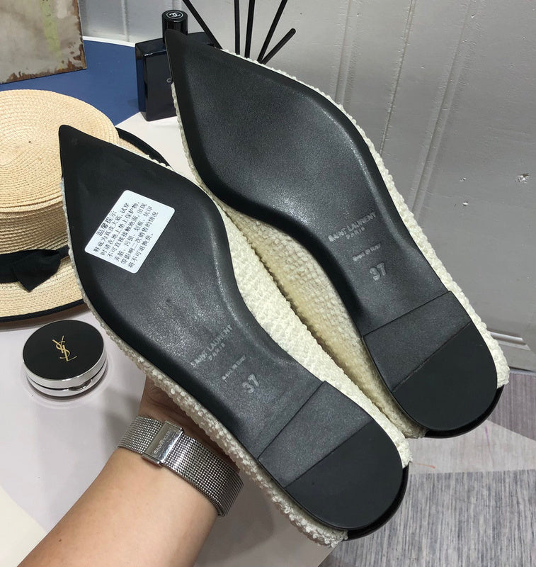 Close-up of Saint Laurent shoes craftsmanship