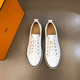 Hermès Tan Chunky Platform Sneakers - Side Profile View