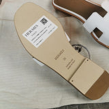 Hermès Chocolate Brown Ankle Strap Sandals - Back View