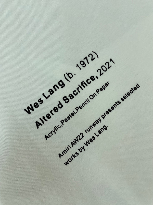 Close-up of Amiri t-shirt craftsmanship