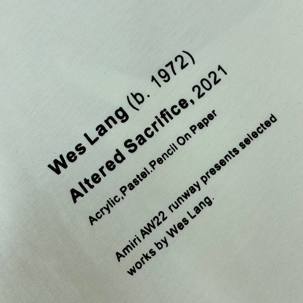 Close-up of Amiri t-shirt craftsmanship