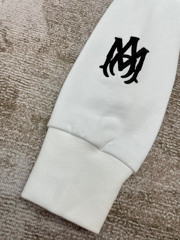 Close-up of Amiri hoodie craftsmanship