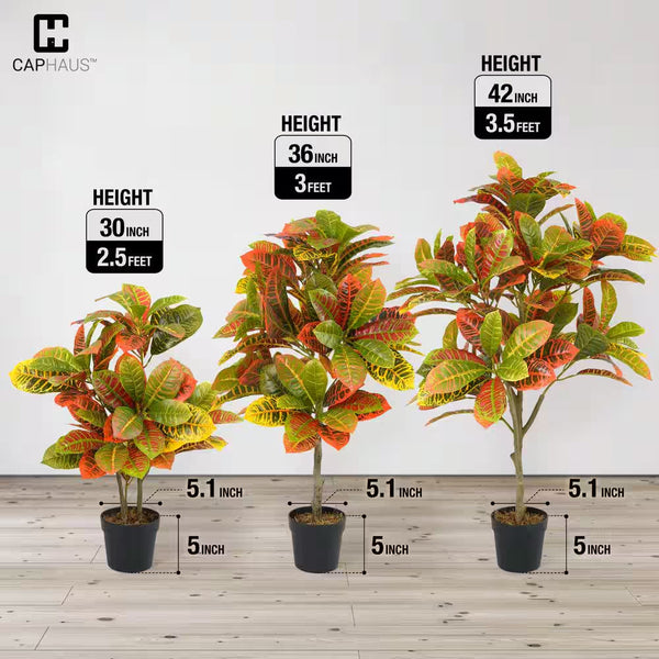 36 In. Artificial Topiary Croton Tree