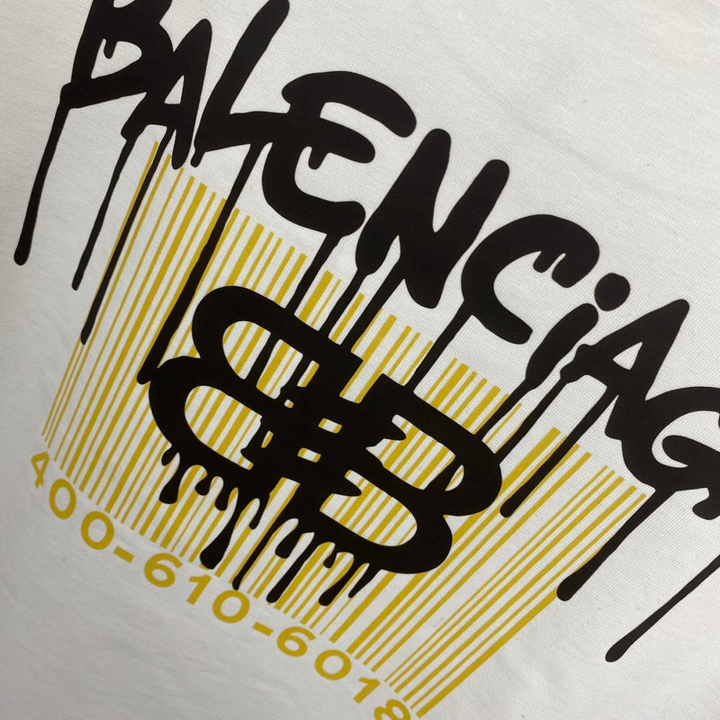 Close-up of Balenciaga t-shirt craftsmanship