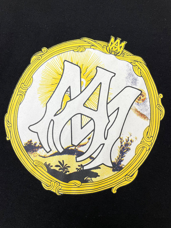 Close-up of Amiri t-shirt craftsmanship