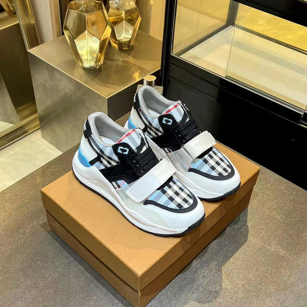 Burberry Grey Slip-On Sneakers - Angled View