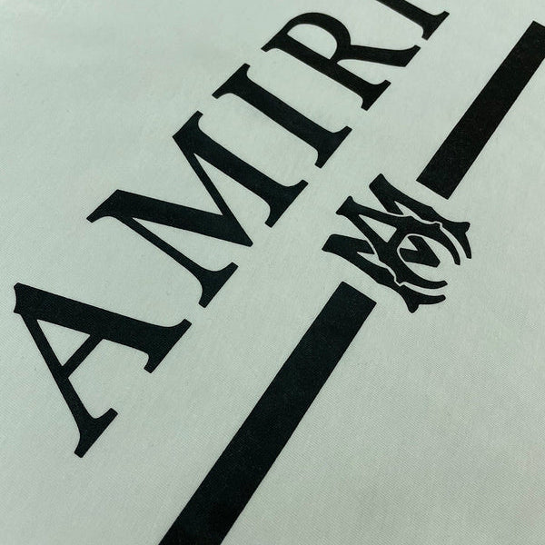 Close-up of Amiri t-shirt craftsmanship