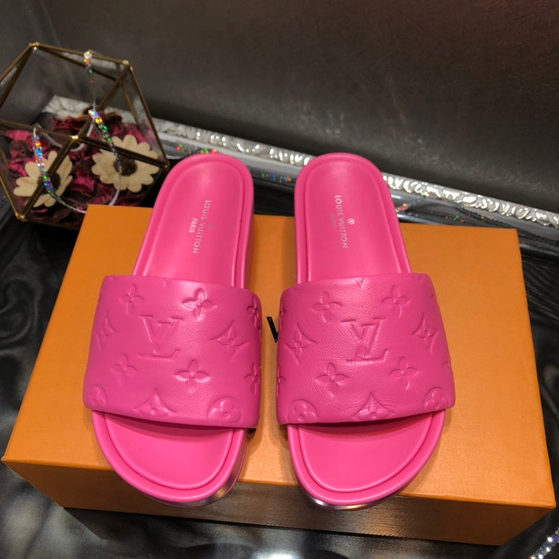 Louis Vuitton Nude Slip-On Sneakers - Angled View