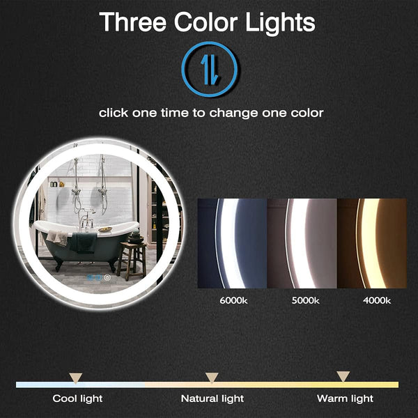 32 Inch Bathroom round LED Mirror with Lights