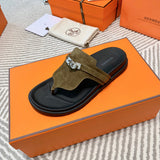 Hermès Nude Ankle Strap Sandals - Toe Detail View