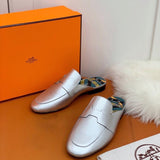 Hermes shoes Style 394 - front view, refined designer finish