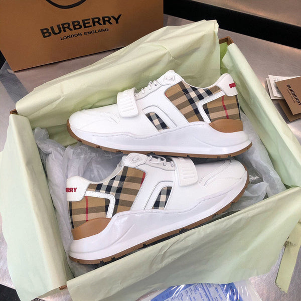 Burberry Beige Low-Top Sneakers - Detail Shot of Craftsmanship