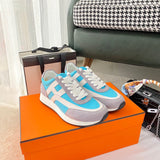 Hermès White Chunky Platform Sneakers - Toe Detail View