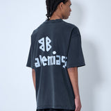 Close-up of Balenciaga tee shirts hardware and fine stitching