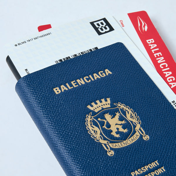 Close-up of Balenciaga wallets hardware and fine stitching