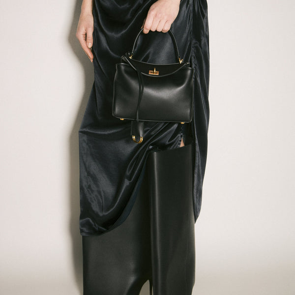 Close-up of Balenciaga shoulder bags hardware and fine stitching