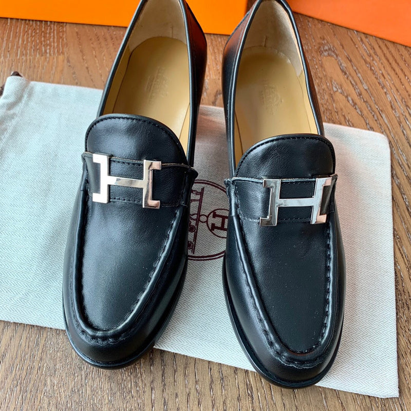 Hermès Grey Platform Heels - Lifestyle Styling Shot