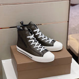 Burberry Grey Combat Boots - Back View