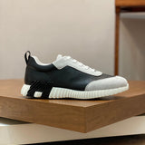 Hermès Grey Platform Sandals - Angled View