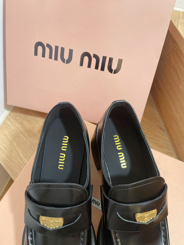 Close-up of Miu Miu shoes craftsmanship