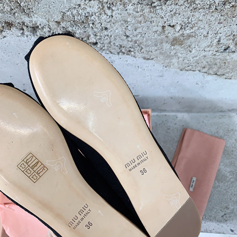 Miu Miu luxury shoes detail shot